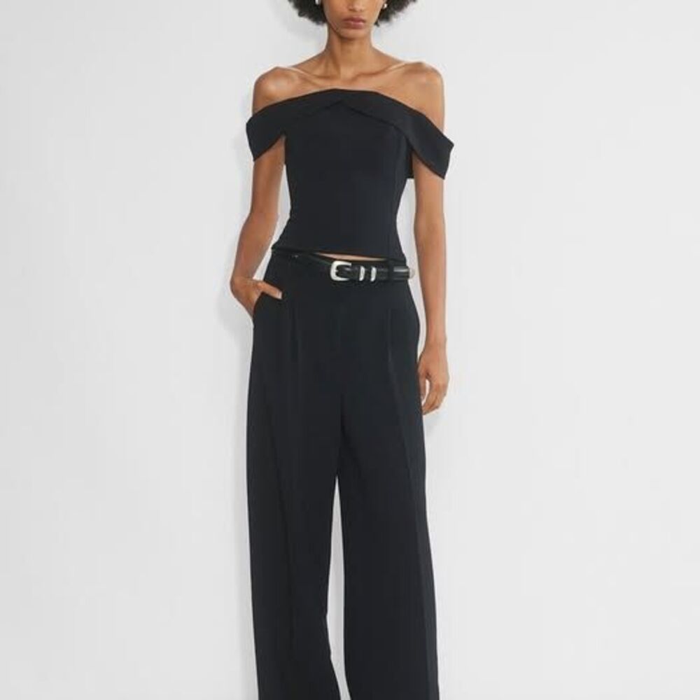 Wilfred Aritzia Black Off Shoulder Corset Top Size Small NWT